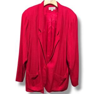 Vintage gottschalks women's red plus size button front blazer - size 16